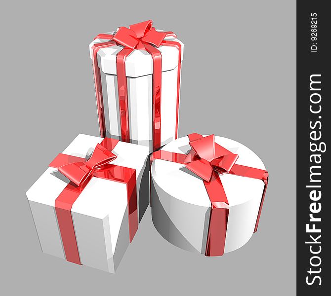 White gift boxes + Clipping paths (selection from a background)