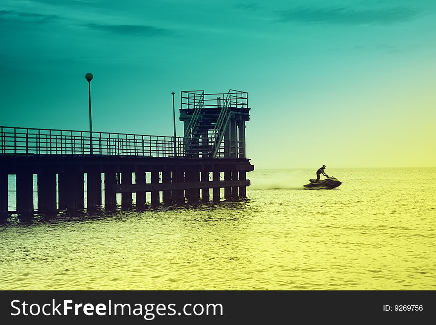 Pier on a beautiful Baltic sea in Poland. Pier on a beautiful Baltic sea in Poland