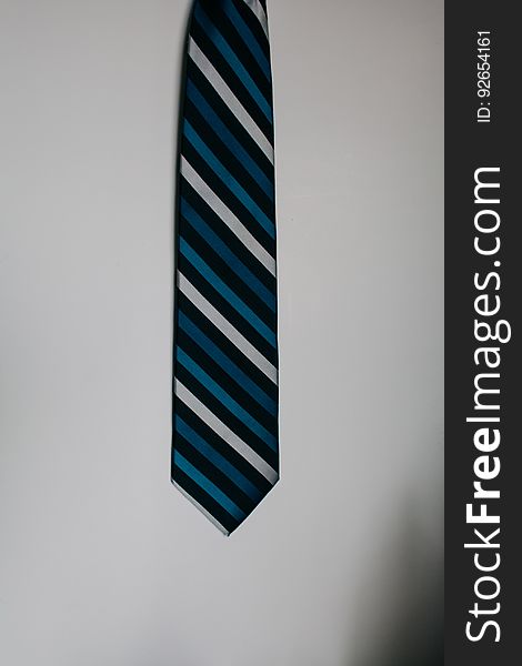 Blue Black and White Neck Tie