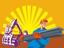 Construction Worker And Equipment Stock Image Construction Worker And Equipment Stock Image