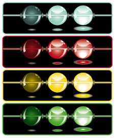 Glowing Beads In The Dark On Four Rows Stock Image Glowing Beads In The Dark On Four Rows Stock Image