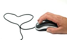 Mouse With Cable Folded To A Heart-like Figure Stock Photo