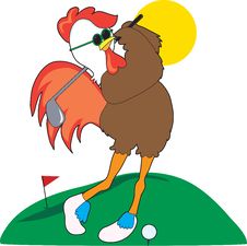 Rooster Golfer Royalty Free Stock Images Rooster Golfer Royalty Free Stock Images