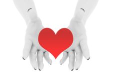 Red Heart In Hands Stock Photography