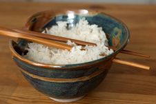 Bowl Of Rice With Chopsticks Stock Images