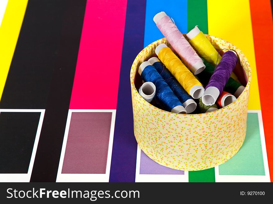 Dressmaker object on color background