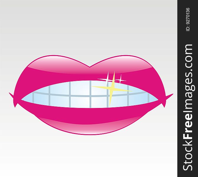 Vector illustration: lips making kiss