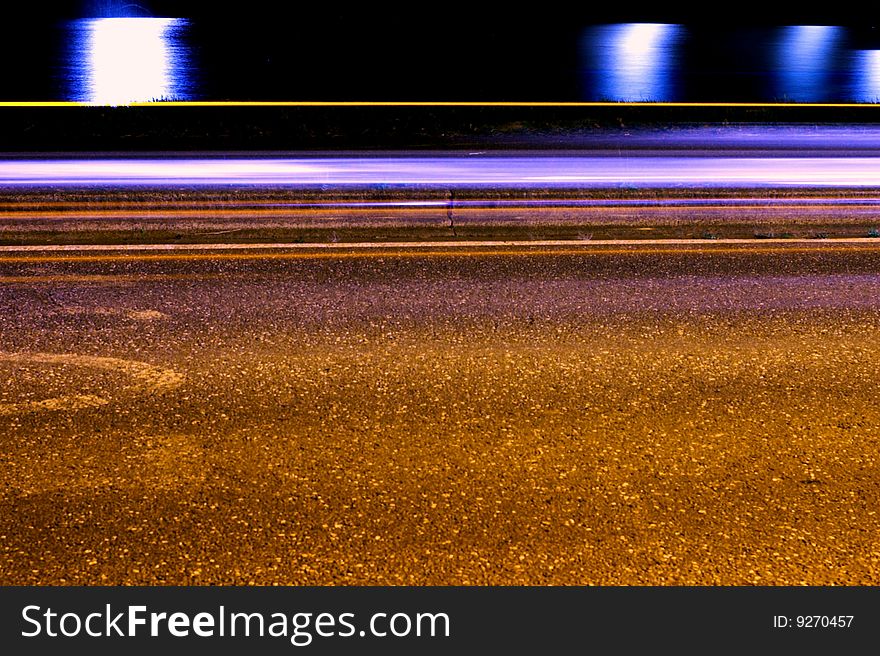 Night Photography. Line and colors in the night. Night Photography. Line and colors in the night