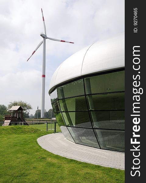 Clean energy for modern building, future life,windmill