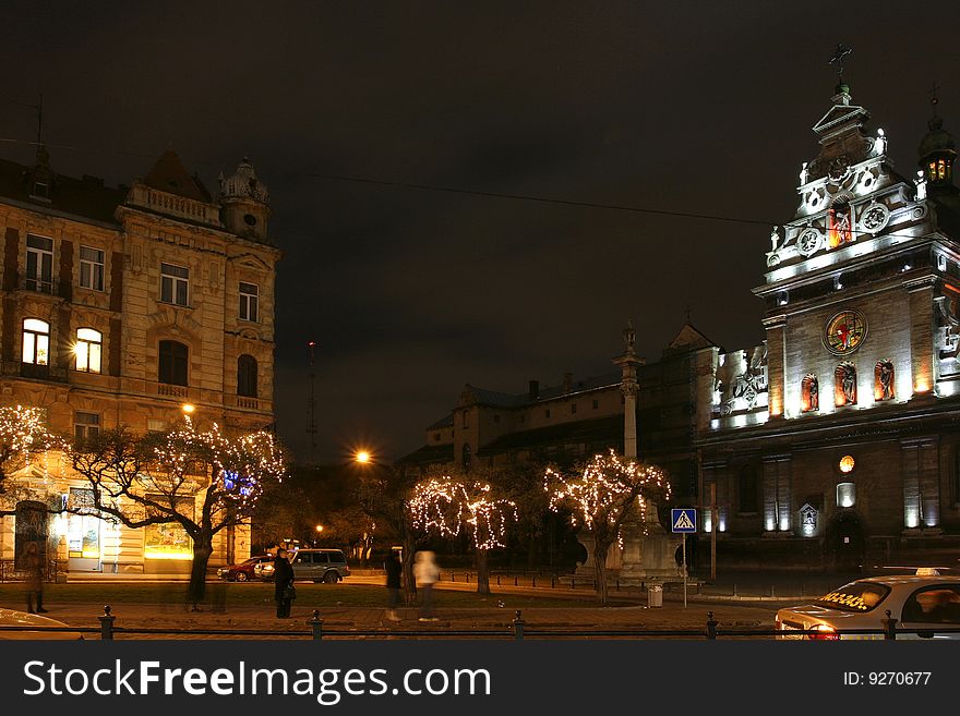 Old city at night