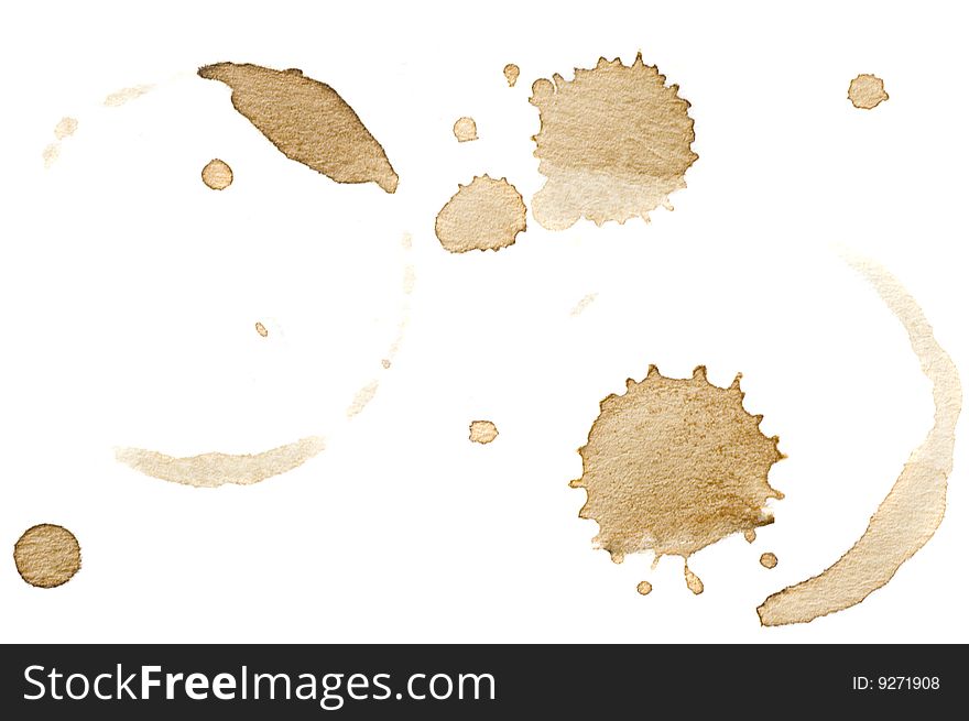 Coffee spot on white isolated