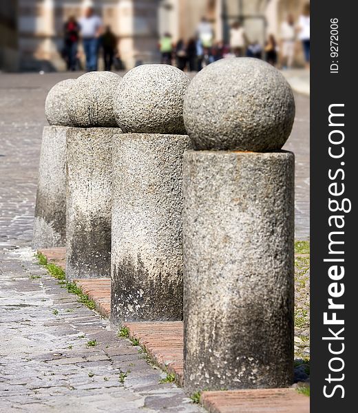 Series of granite parapet with ball