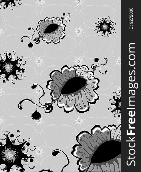 Vector illustration of   funky  flowers abstract pattern. Vector illustration of   funky  flowers abstract pattern