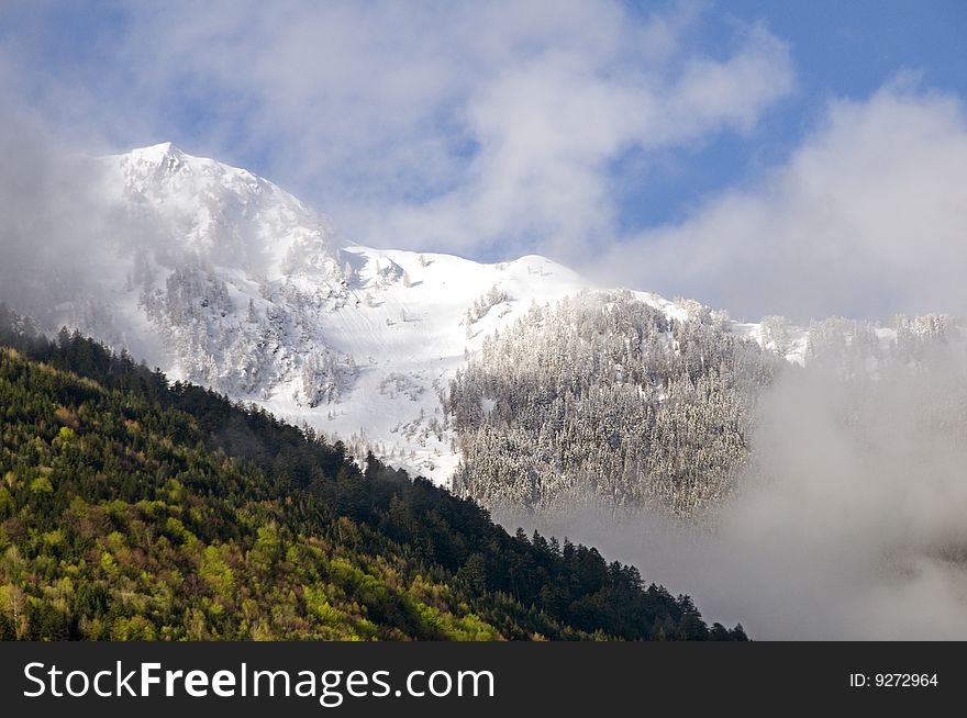 Spring snow in the Italian Alps. Spring snow in the Italian Alps