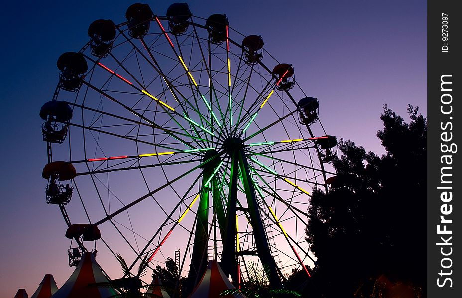 Big wheel on a decline in rest park