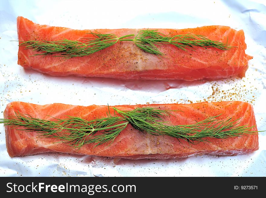 Raw Salmon Flesh