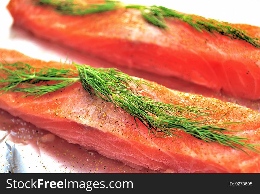 Raw Salmon Flesh