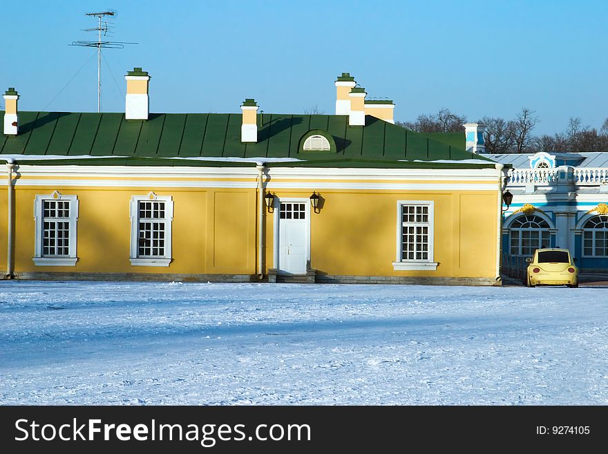 Retro house in suburb, Russia