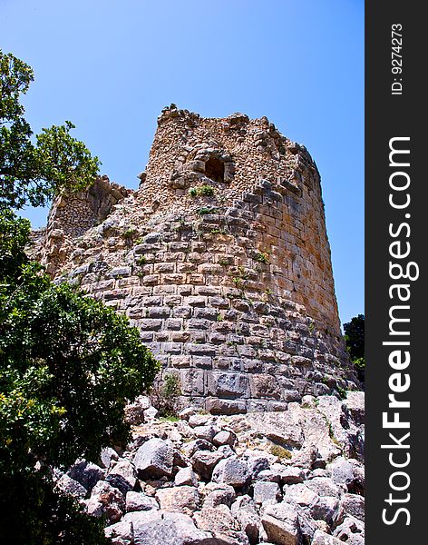 Remains of an ancient fortress tower. Remains of an ancient fortress tower.