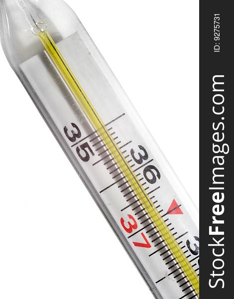 Thermometer under the white background