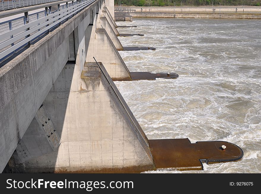 Dam with hydroelectric power station,Melk,Austria. Dam with hydroelectric power station,Melk,Austria