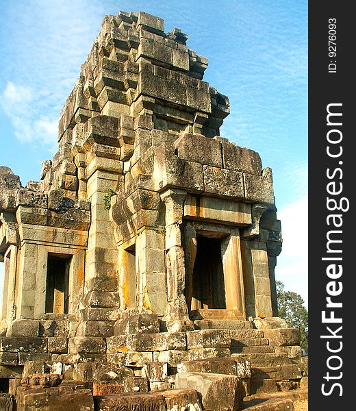 Ruins of the ancient temple in Angkor, Cambodia
