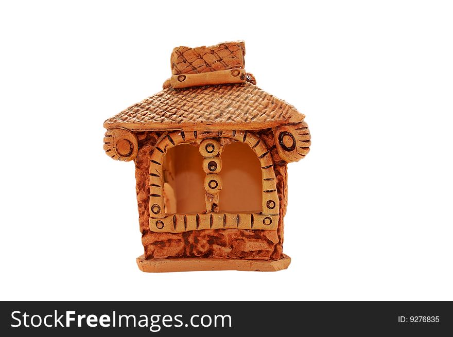 Toy house isolated on the white background