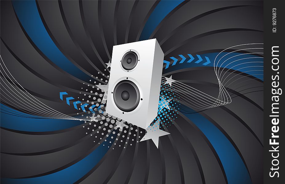 Abstract music/party design with loudspeaker. Abstract music/party design with loudspeaker