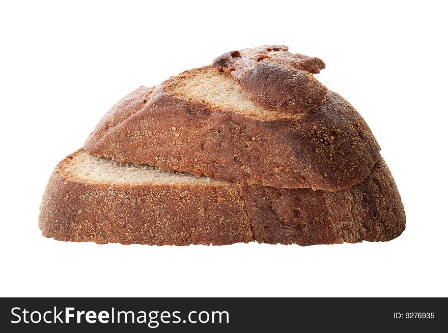 Brown bread isolated on white background