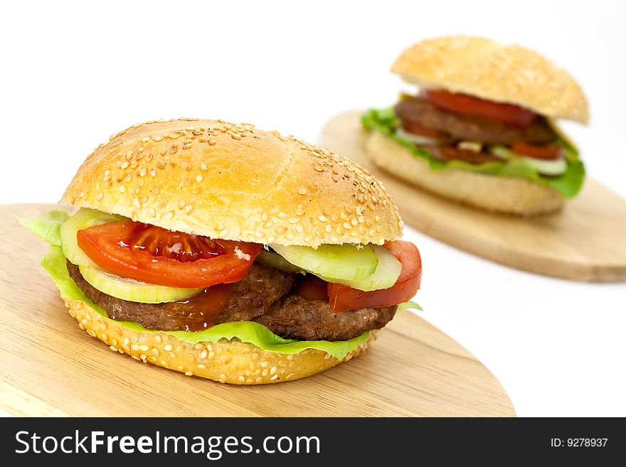 Hamburger With Lettuce,cheddar,tomato