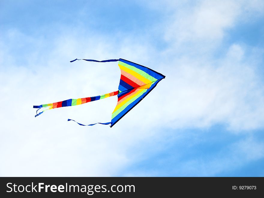 Pair of Colorful Kite wit Blue Sky Background. Pair of Colorful Kite wit Blue Sky Background