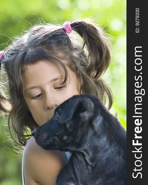 Portrait of little girl having good time in summer environment. Portrait of little girl having good time in summer environment