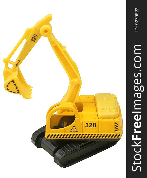 Yellow toy digger/earthworks equipment