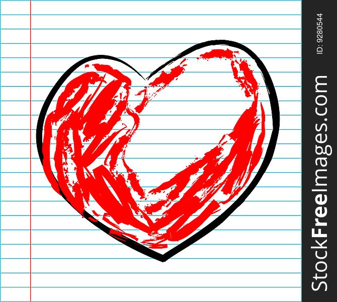 Hand drawing heart  illustration
