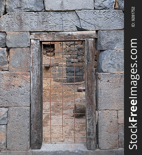 Ancient blocked door