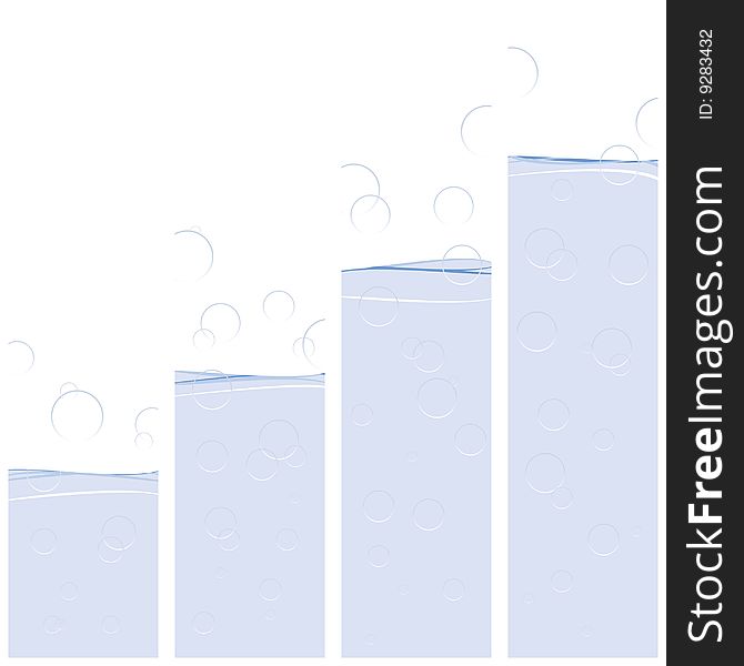 Water elements for use on a graph or chart. Water elements for use on a graph or chart