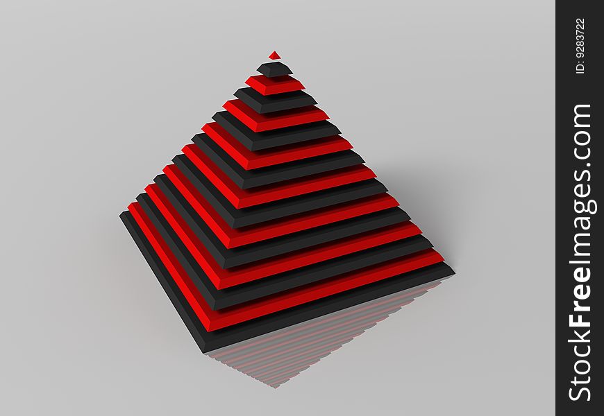 3d generated illustration of layered color pyramid