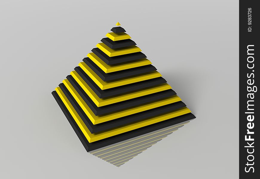 3d generated illustration of layered color pyramid