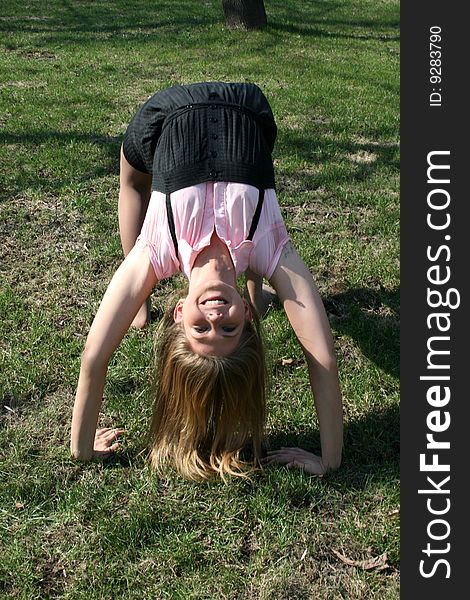 Sportive girl in a park