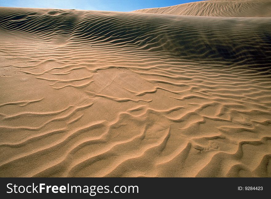 Wind sculptured sand dunes in Australia in horizontal format. Wind sculptured sand dunes in Australia in horizontal format