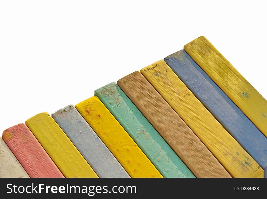 A row of pastel chalk in bright Colours. A row of pastel chalk in bright Colours
