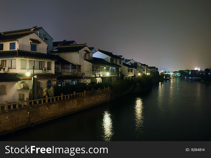 Beautiful night scene in Suzhou city ,Jiangsu province ,PRC. Beautiful night scene in Suzhou city ,Jiangsu province ,PRC