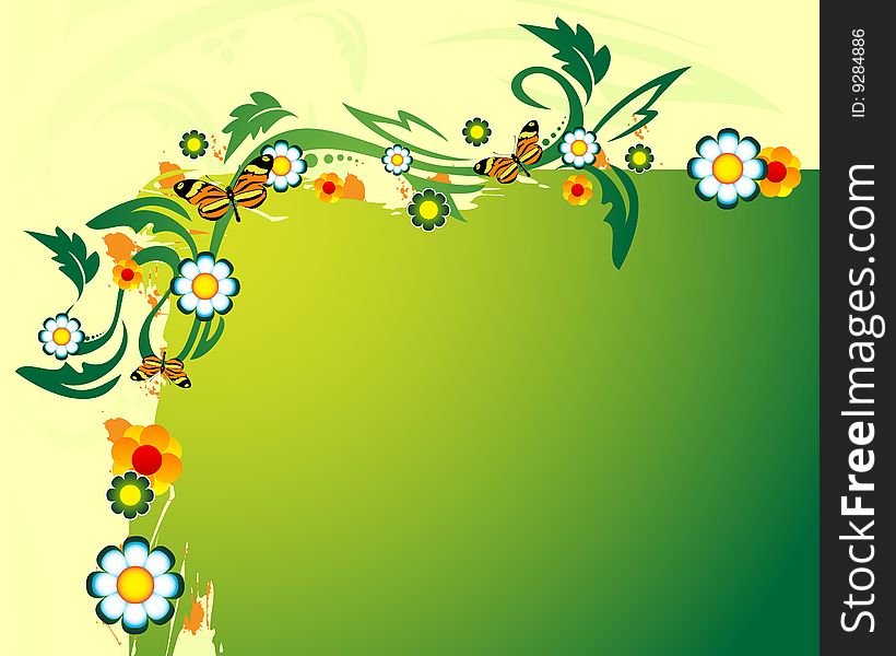 Floral banner with place for your text