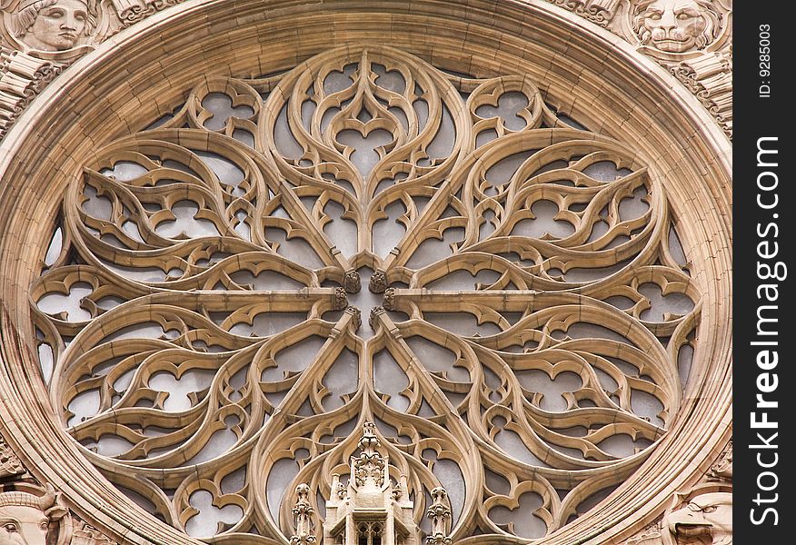 Detail of the architecture of Saint Thomas Church in New York city.