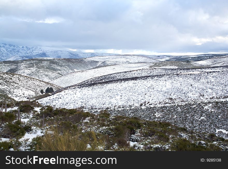 Snow landscape at gredos mountains in avila spain. Snow landscape at gredos mountains in avila spain
