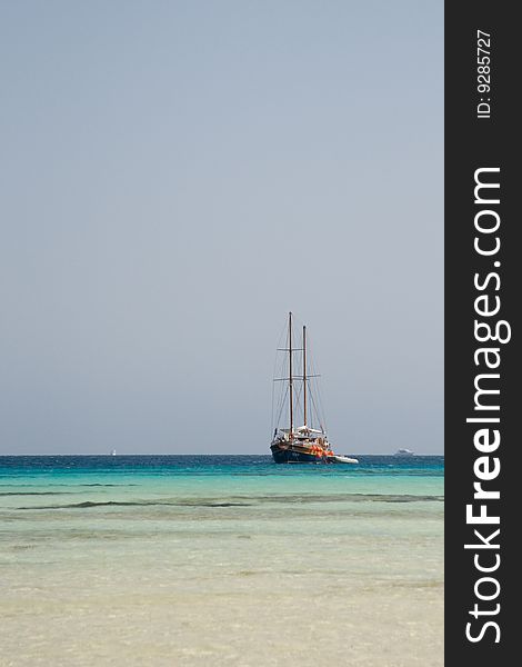 Sailing ship in the Red Sea
