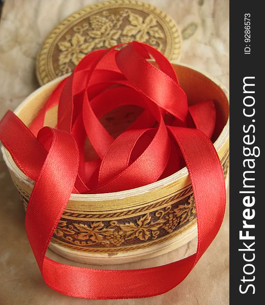 Red Ribbon In Small Box