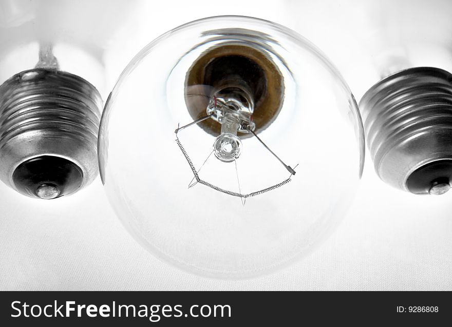 Glass lamps on a white background