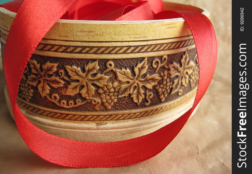 Small box with red ribbon