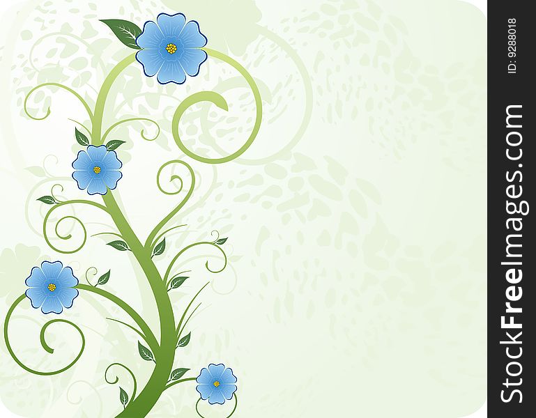 Green floral background. vector illustration
